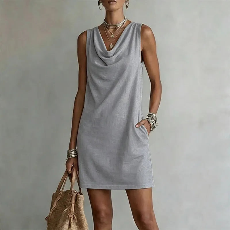 Elegant Pocket Mini Dress