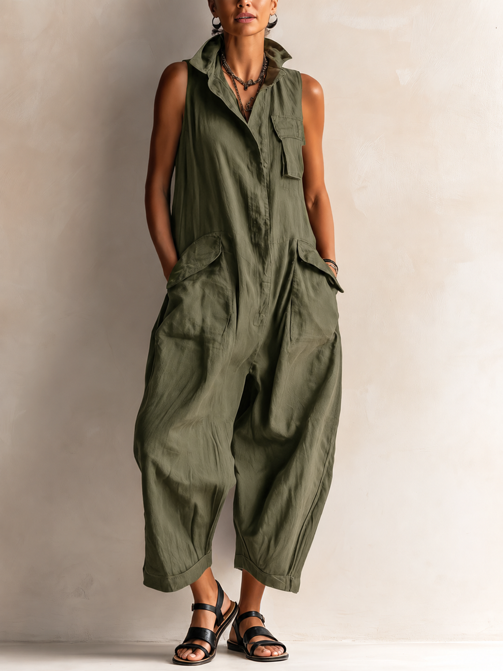 Soft-Touch Cargo Jumpsuit