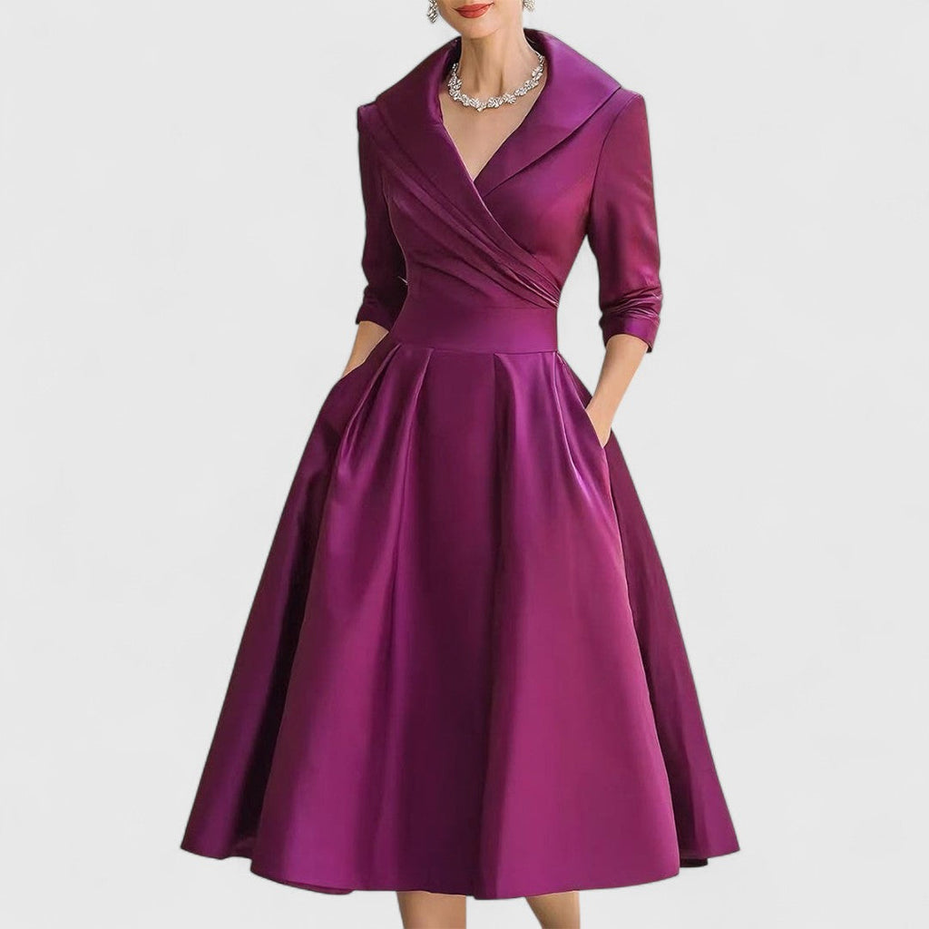 V-Neck Midi Dress