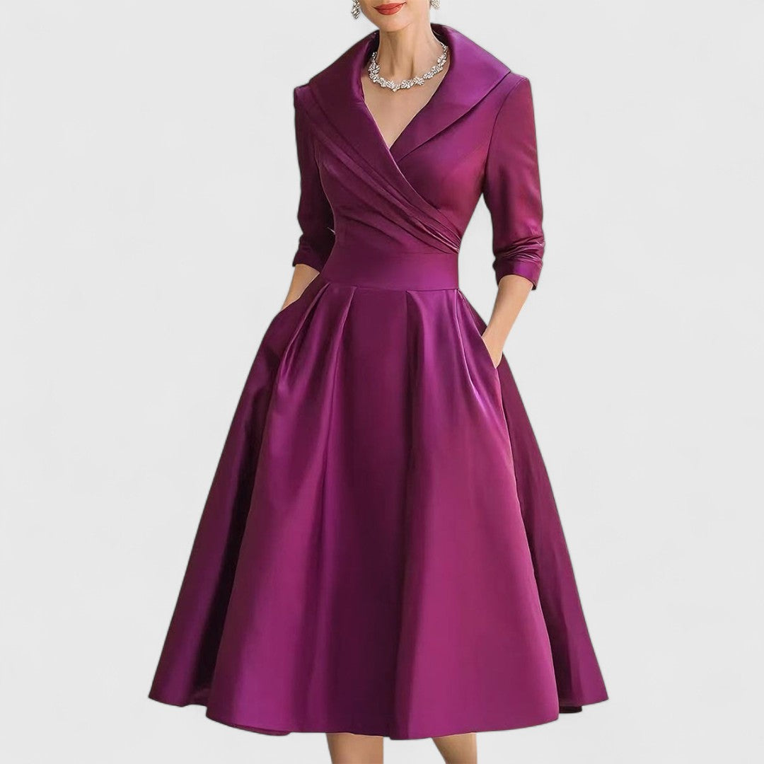 V-Neck Midi Dress