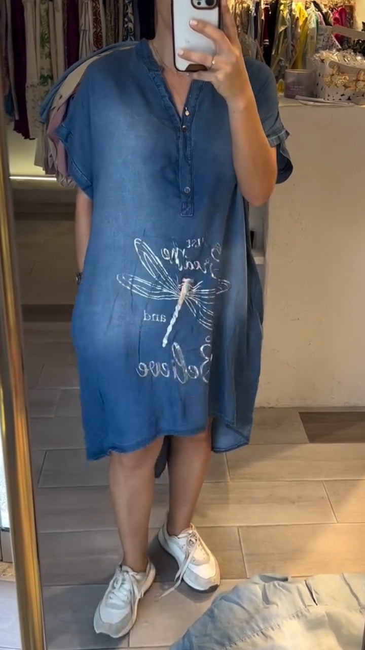 Buttoned Denim Dress