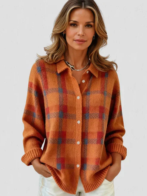 Retro Plaid Cardigan