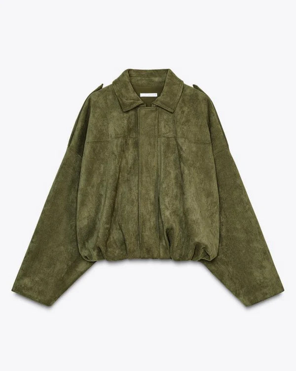 FAUX SUEDE  BOMBER JACKET