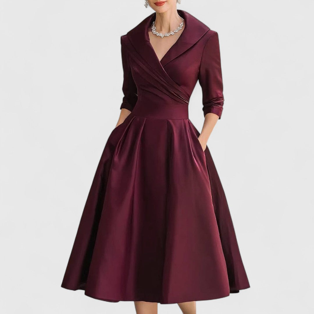 V-Neck Midi Dress