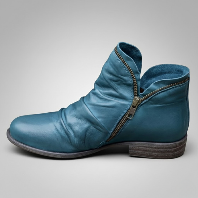 Orthopedic Leather Zip Boots