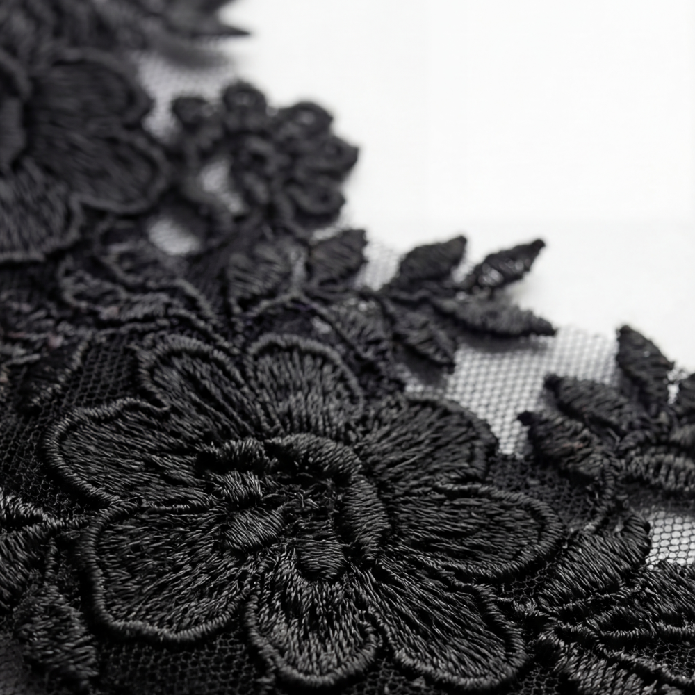 Sheer Embroidered Lace Slip Dress