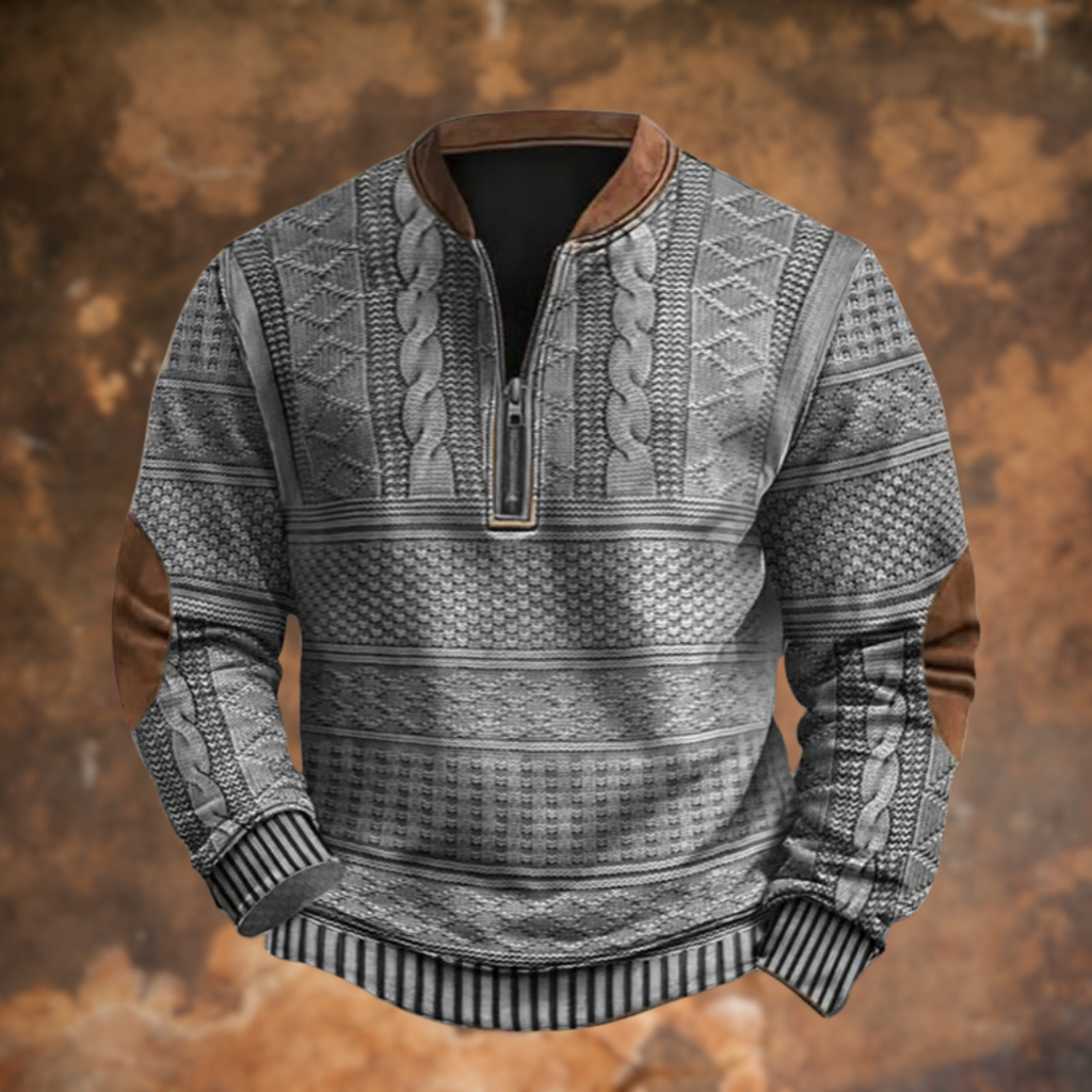 Textured Half-Zip Pullover Sweater