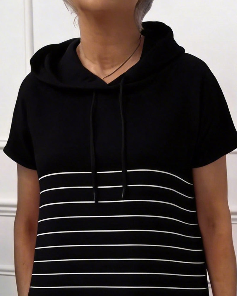 Hooded Striped Dress