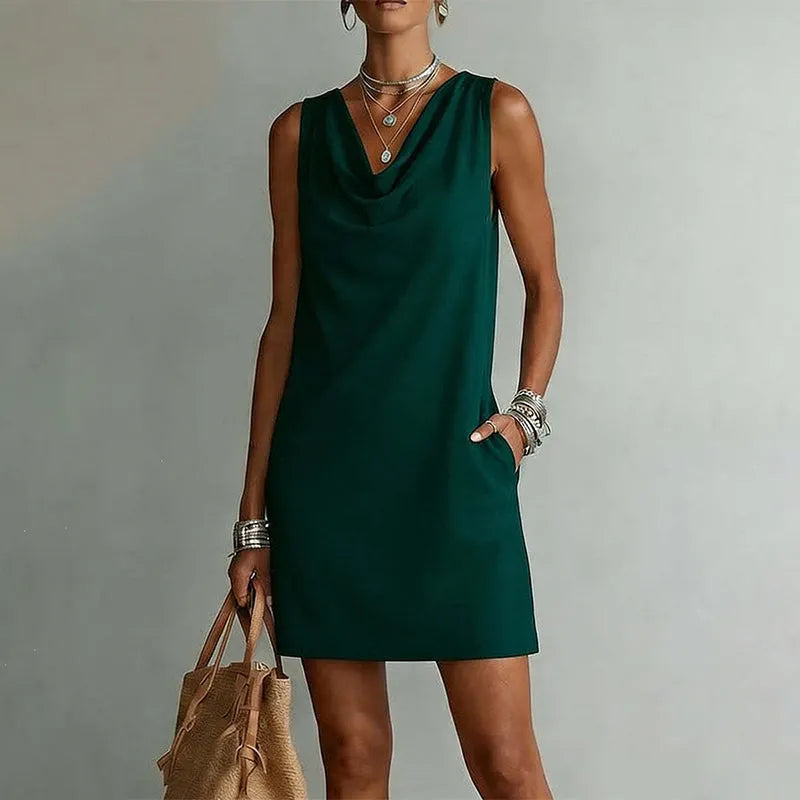 Elegant Pocket Mini Dress