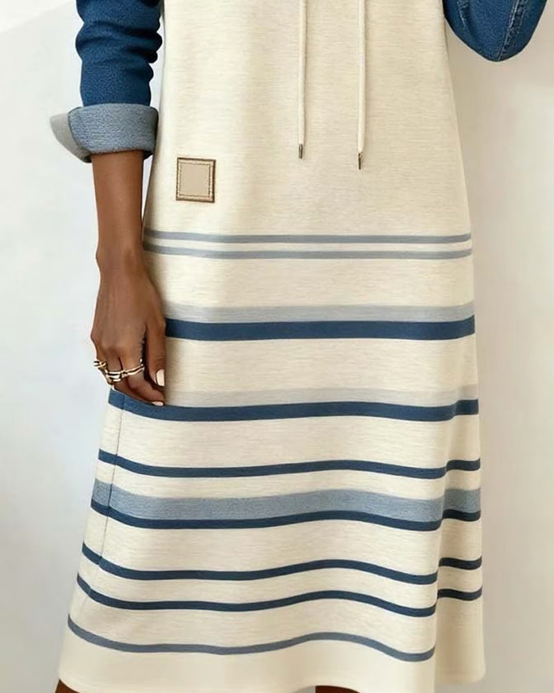 Hooded Patchwork Dress