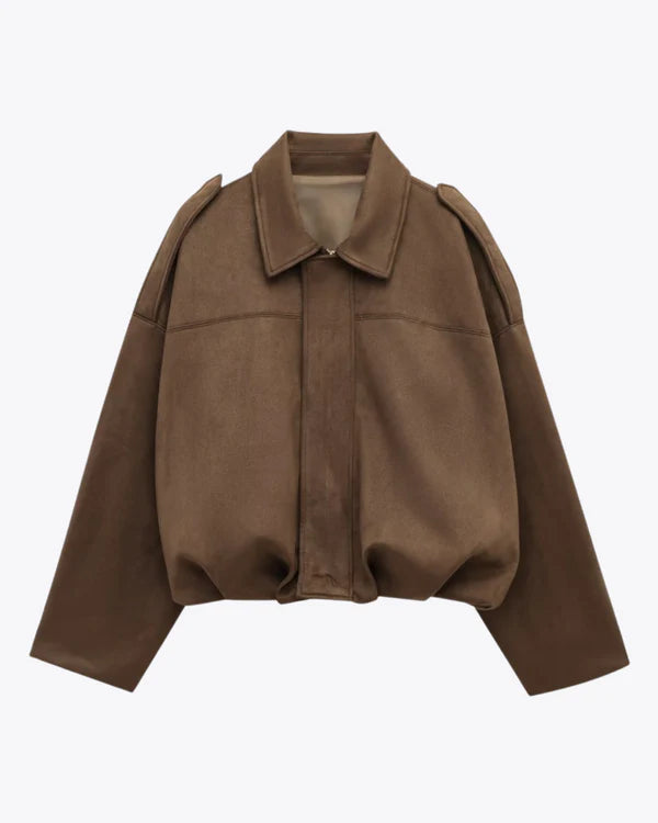 FAUX SUEDE  BOMBER JACKET