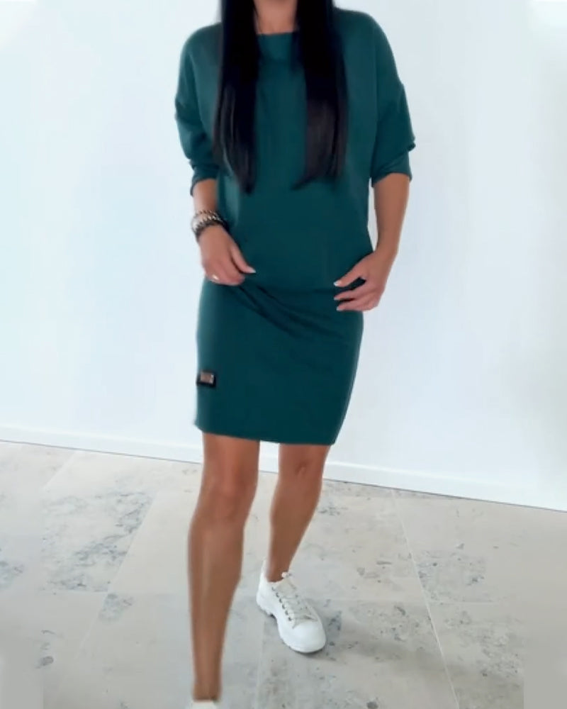 Long-Sleeve Shift Dress