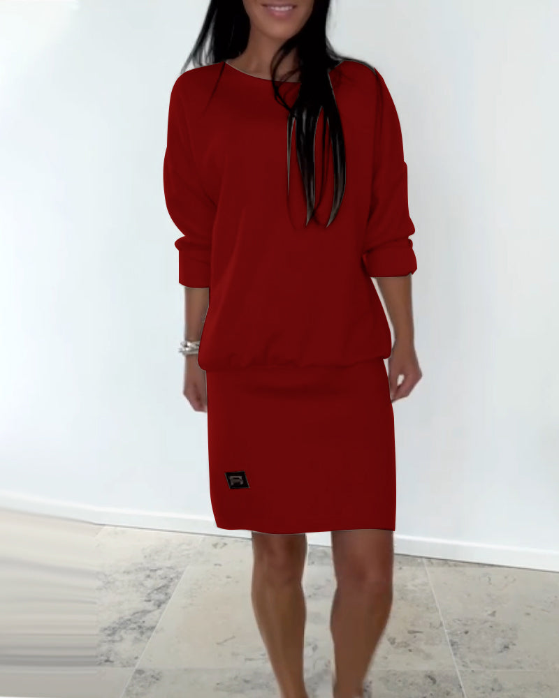 Long-Sleeve Shift Dress