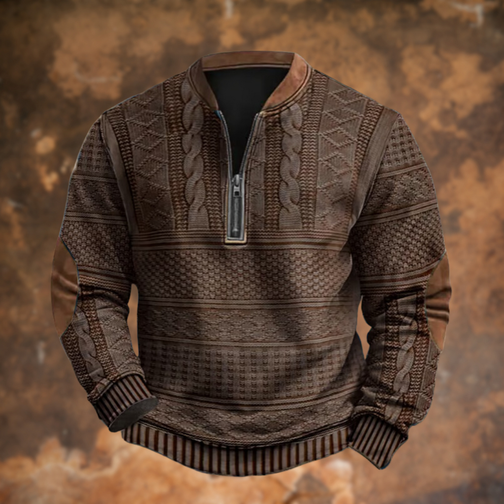 Textured Half-Zip Pullover Sweater