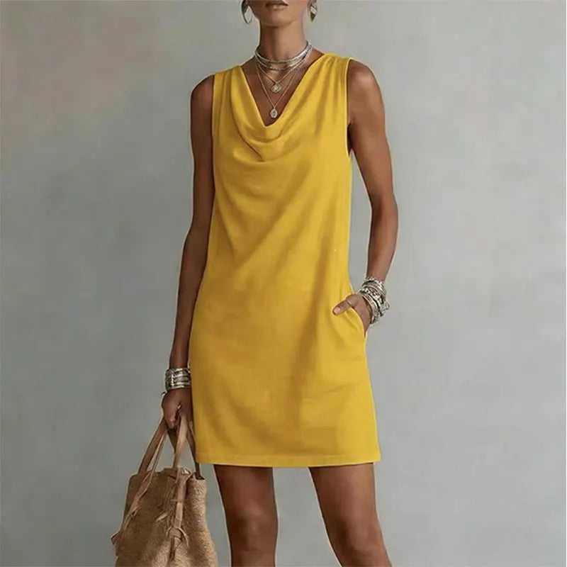Elegant Pocket Mini Dress