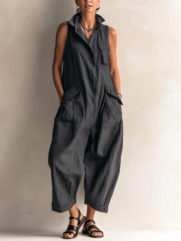 Soft-Touch Cargo Jumpsuit