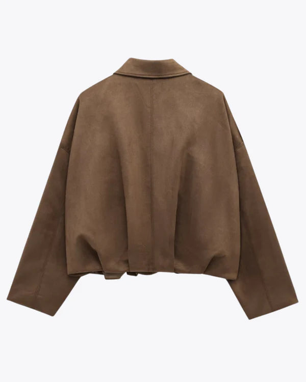 FAUX SUEDE  BOMBER JACKET