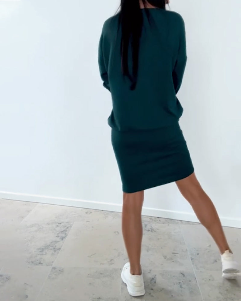 Long-Sleeve Shift Dress