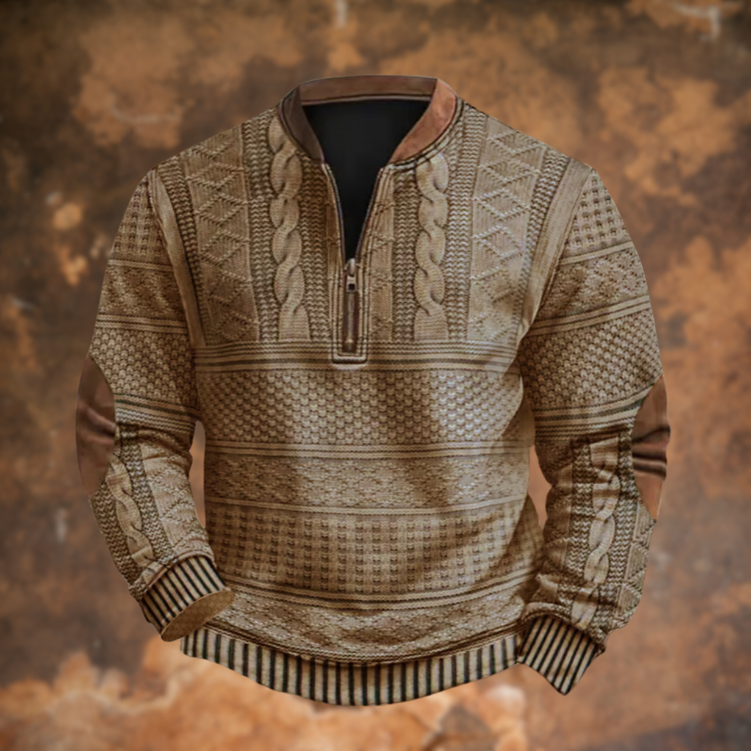 Textured Half-Zip Pullover Sweater