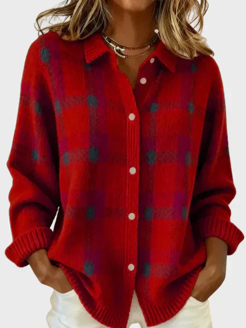 Retro Plaid Cardigan