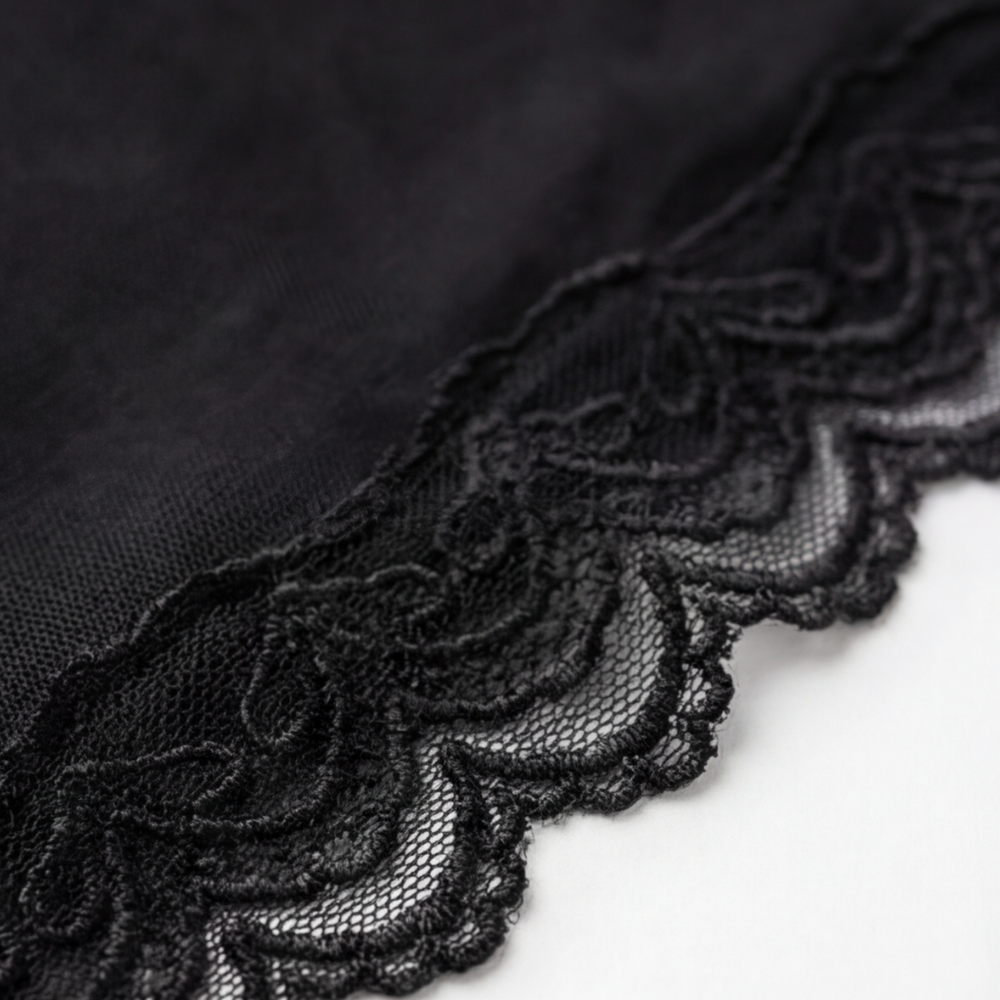 Sheer Embroidered Lace Slip Dress