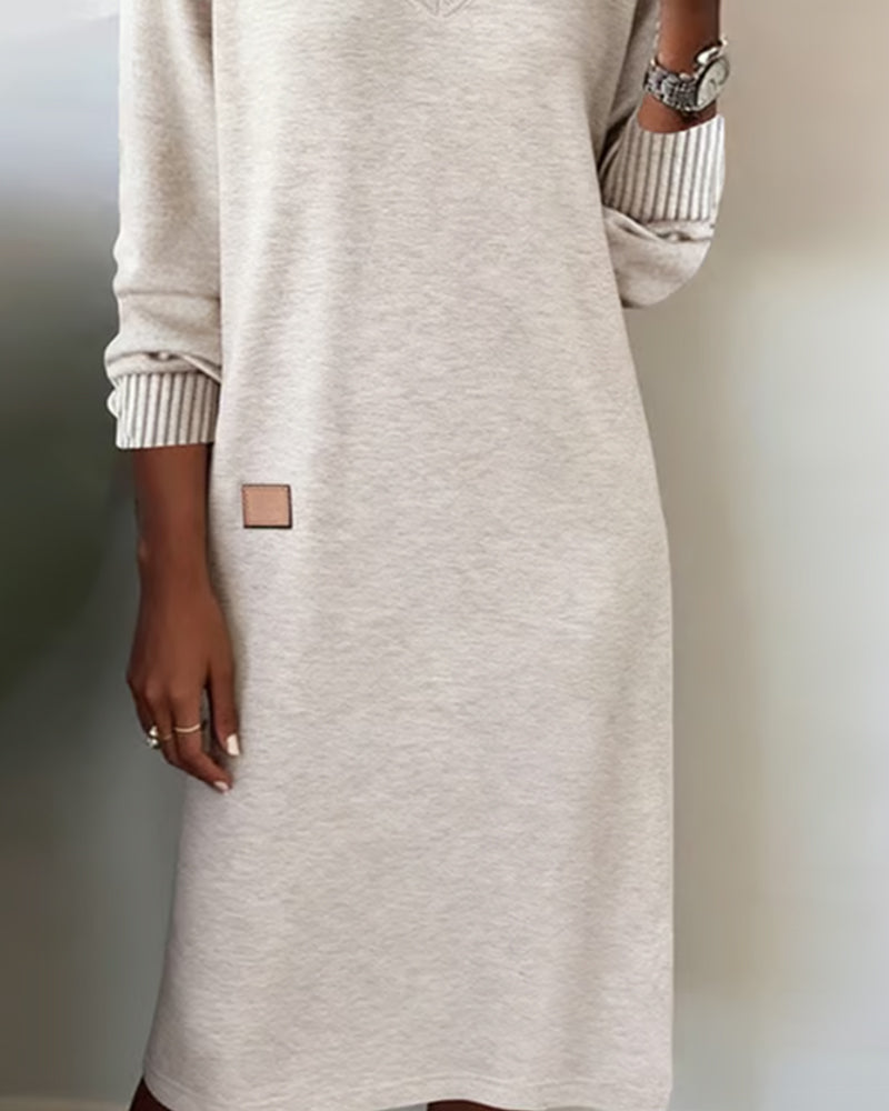 Knitted V-Neck Midi Dress