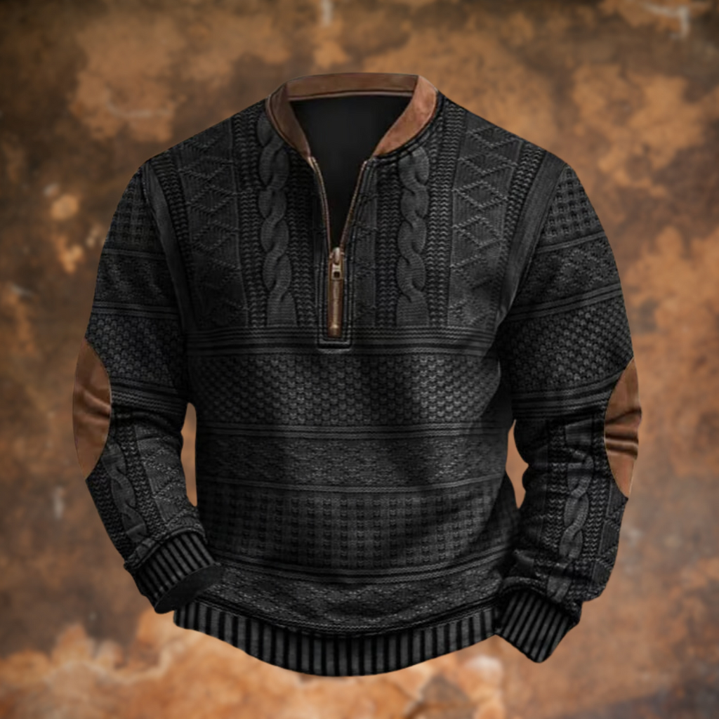 Textured Half-Zip Pullover Sweater