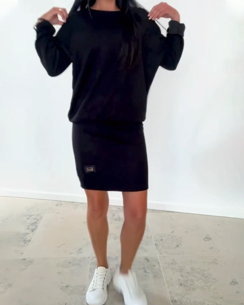 Long-Sleeve Shift Dress