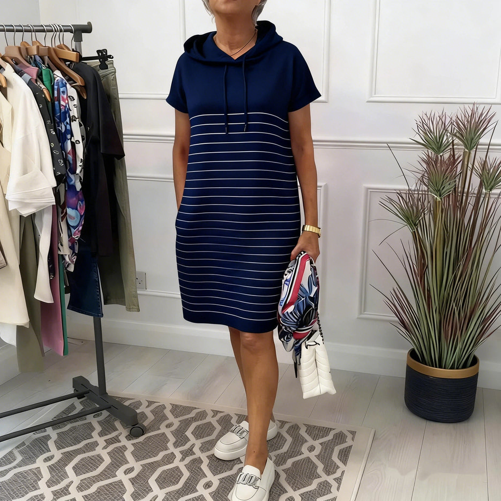 Hooded Striped Dress