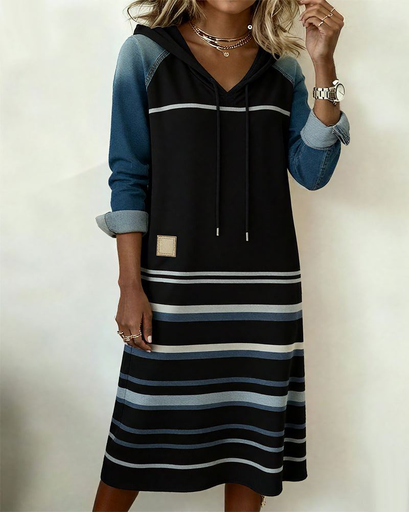 Hooded Patchwork Dress