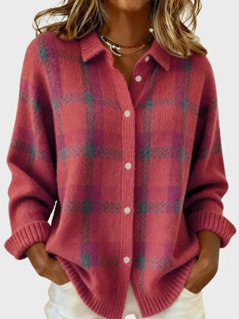 Retro Plaid Cardigan
