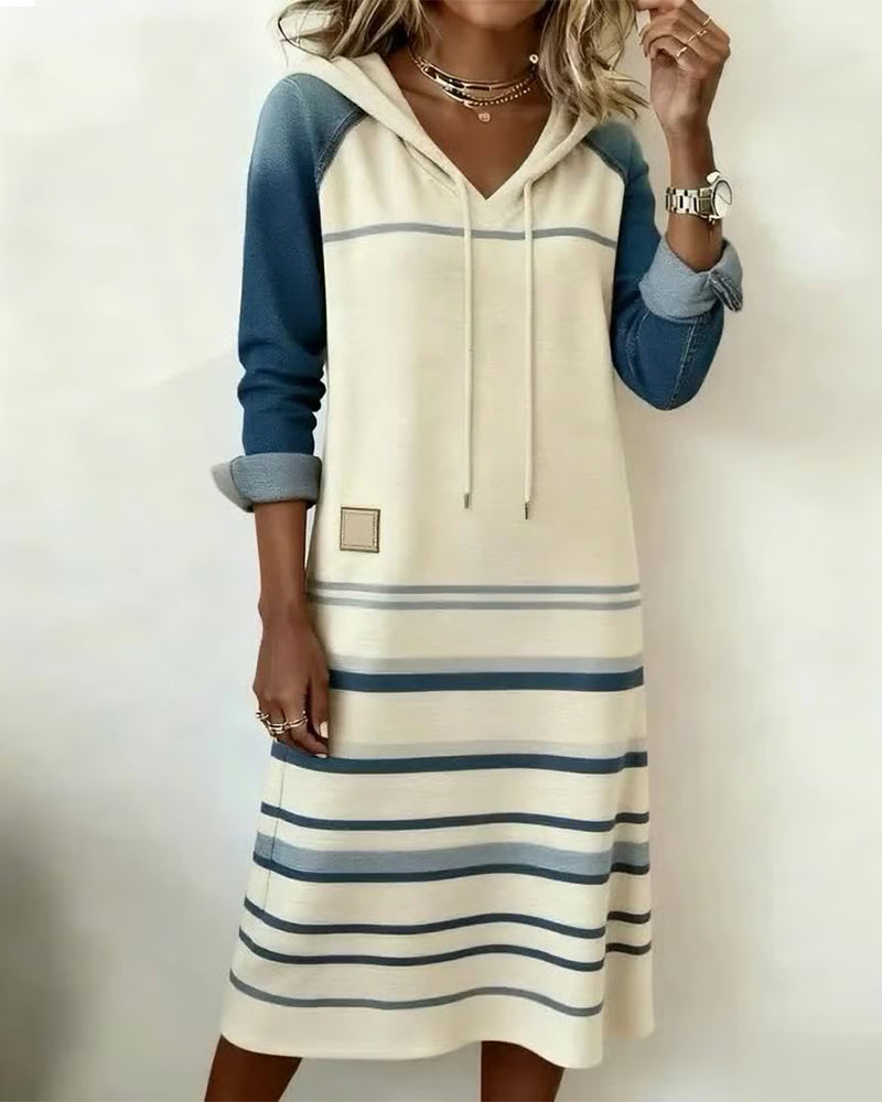 Hooded Patchwork Dress
