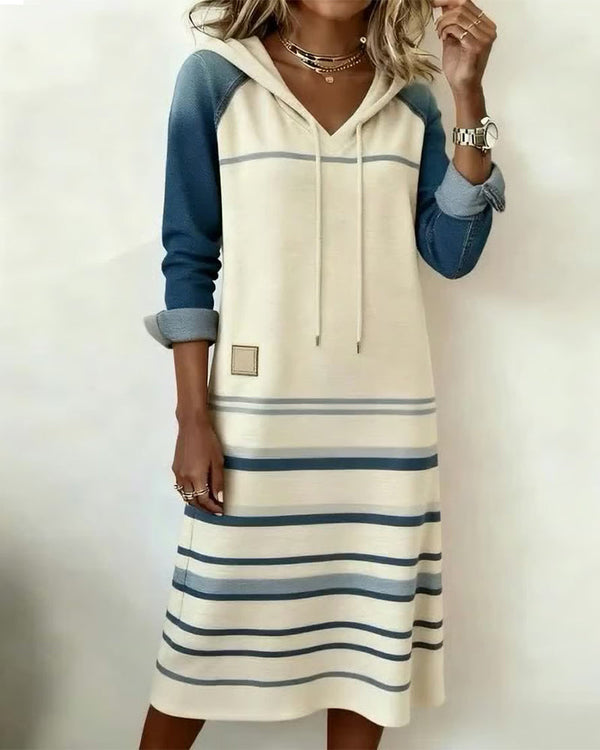 Hooded Patchwork Dress