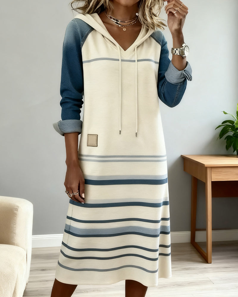 Hooded Patchwork Dress