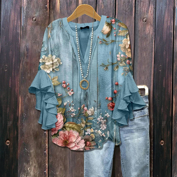 Garden Bloom Ruffle Blouse