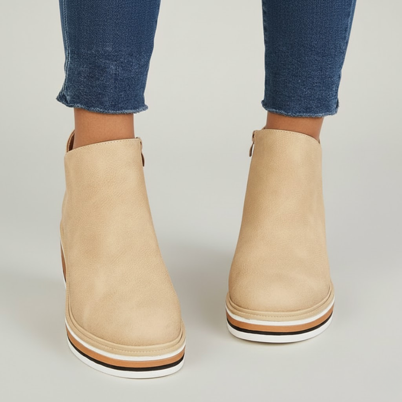 Orthopedic Leather Wedge Boots