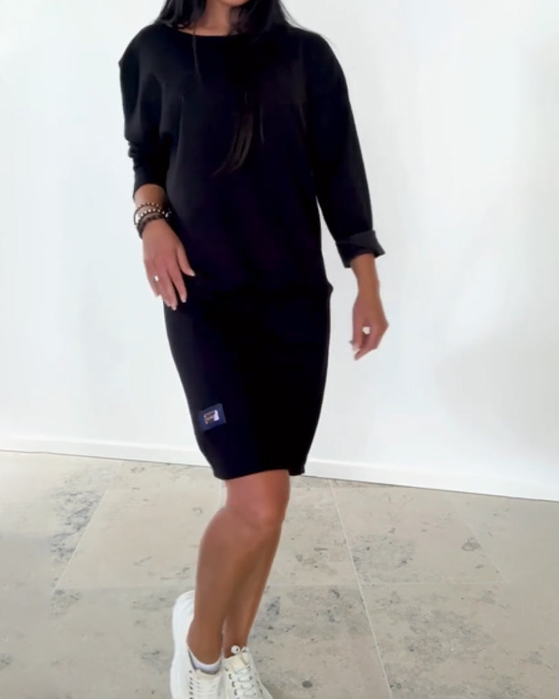 Long-Sleeve Shift Dress