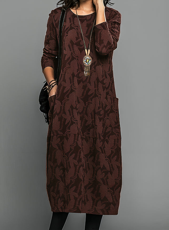 Round-Neck Pocket Dress
