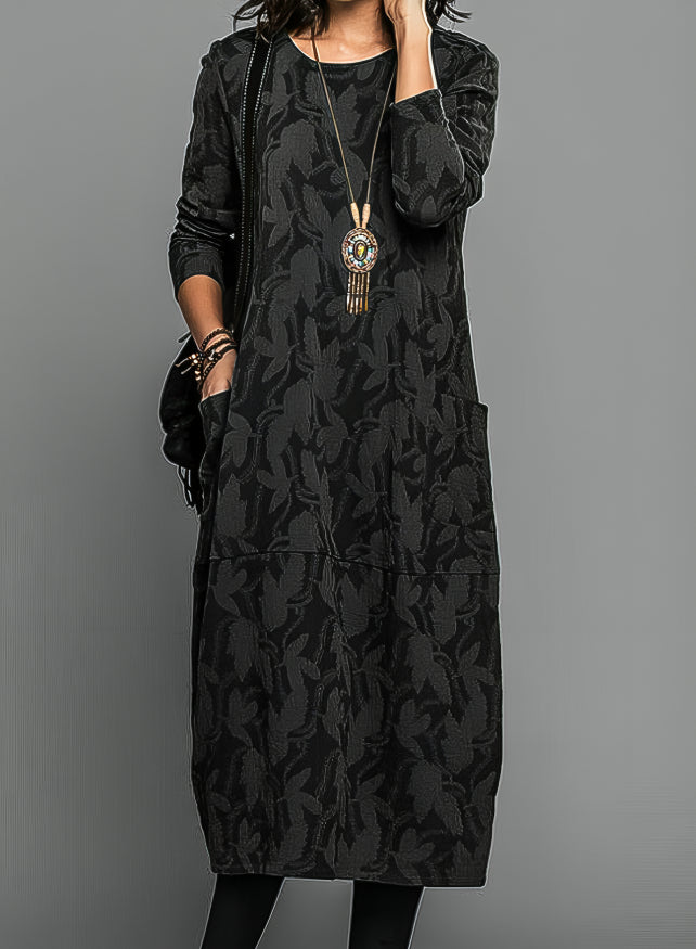 Round-Neck Pocket Dress