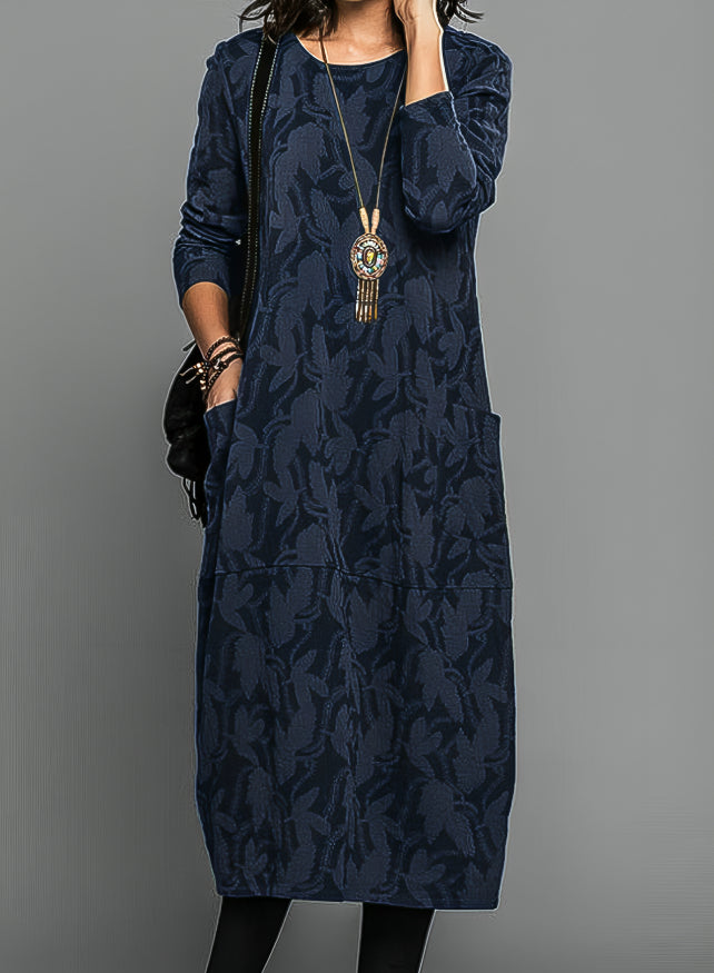 Round-Neck Pocket Dress