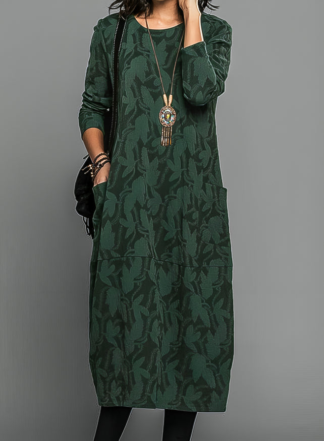 Round-Neck Pocket Dress