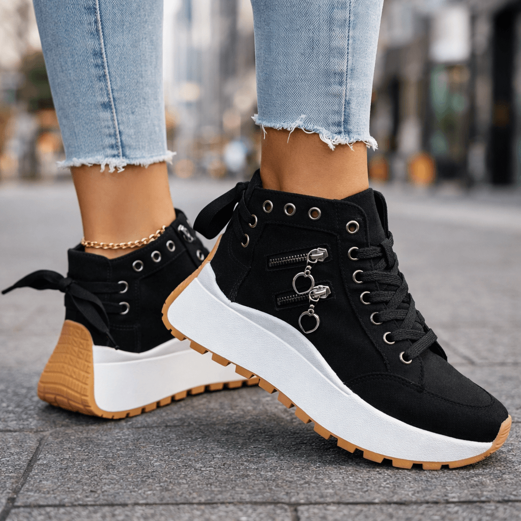 Cushioned Platform Sneakers
