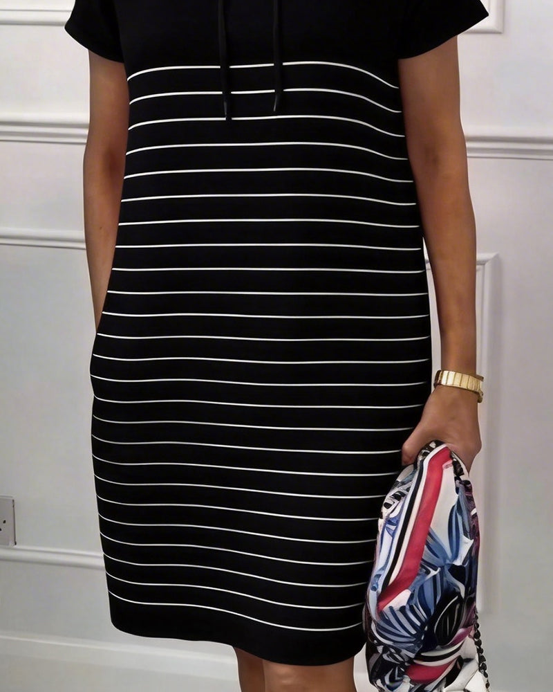 Hooded Striped Dress