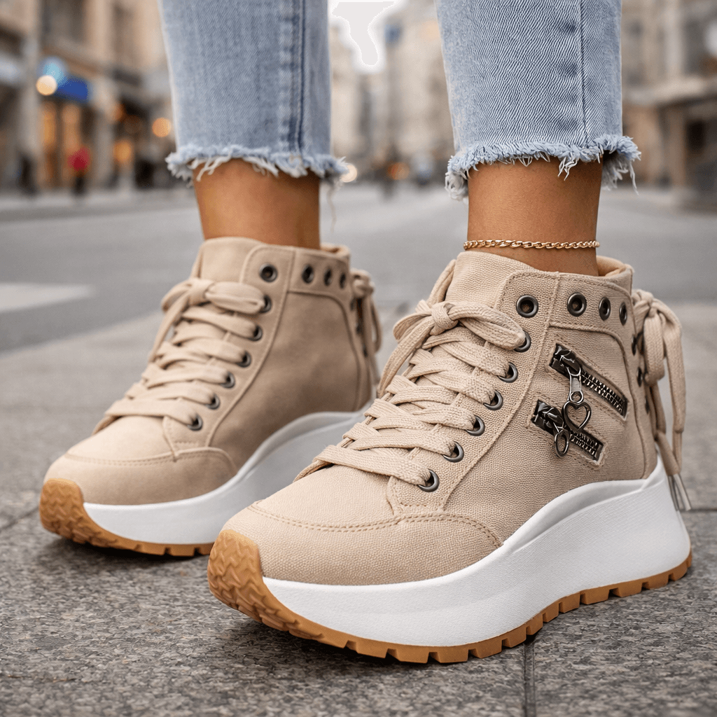 Cushioned Platform Sneakers