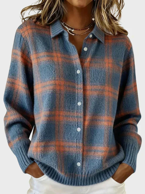 Retro Plaid Cardigan