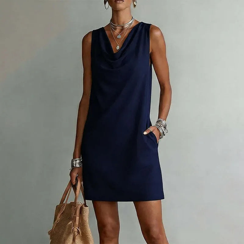 Elegant Pocket Mini Dress
