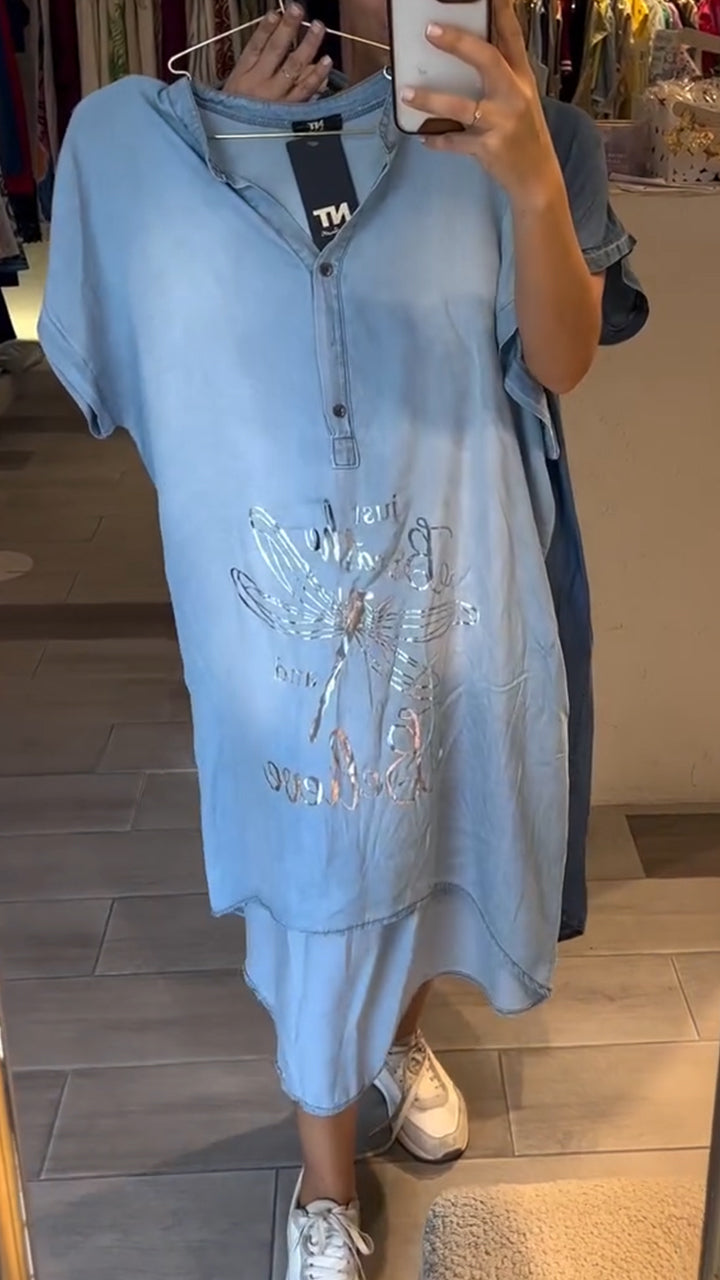 Buttoned Denim Dress