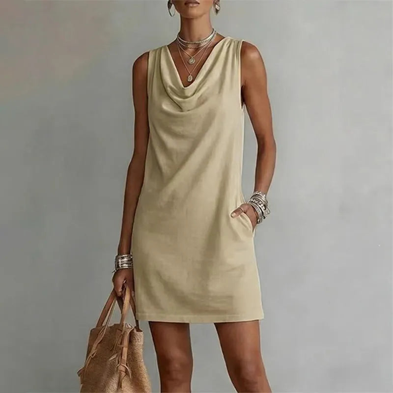 Elegant Pocket Mini Dress
