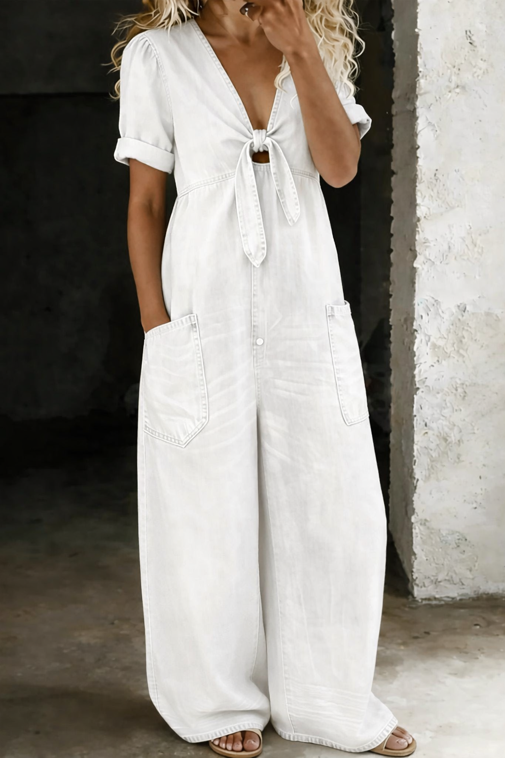 V-Neck Jumpsuit