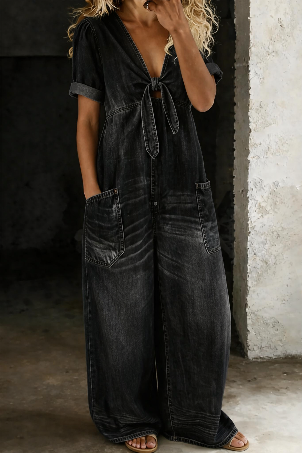 V-Neck Jumpsuit